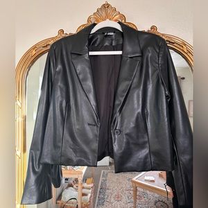 H&M faux leather blazer